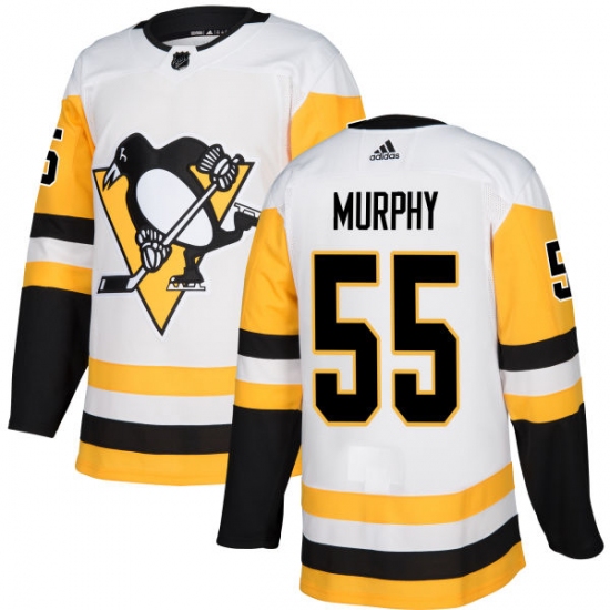 Women's Adidas Pittsburgh Penguins #55 Larry Murphy Authentic White Away NHL Jersey