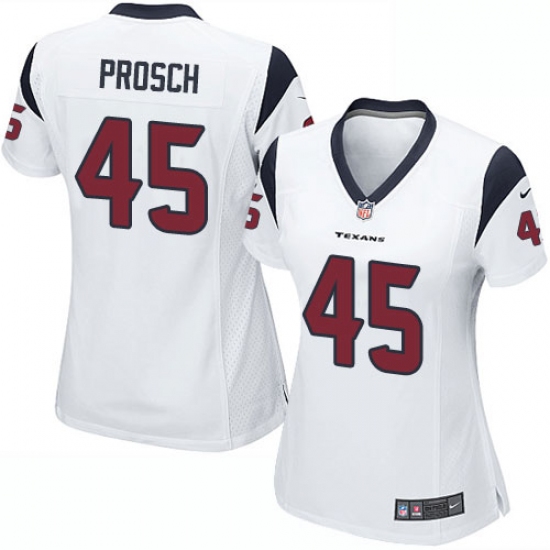 Women's Nike Houston Texans #45 Jay Prosch Game White NFL Jersey - Ujersey