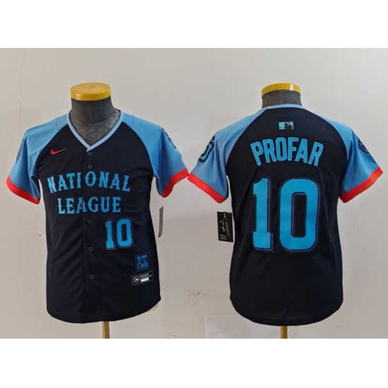 Youth San Diego Padres #10 Jurickson Profar Number Navy 2024 All Star Limited Stitched Jersey - Ujersey