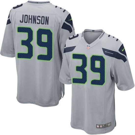 Men's Nike Seattle Seahawks #39 Dontae Johnson Game Grey Alternate NFL Jersey - Ujersey