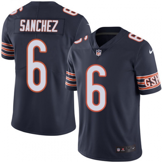 Men's Nike Chicago Bears #6 Mark Sanchez Navy Blue Team Color Vapor Untouchable Limited Player NFL Jersey - Ujersey