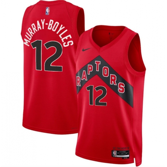 Men's Toronto Raptors #12 Collin Murray-Boyles Red 2025 Draft Icon Edition Stitched Basketball Jersey - Ujersey
