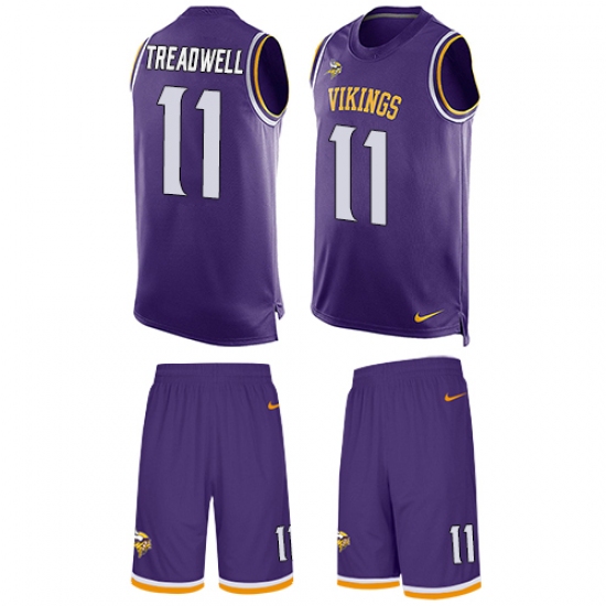 Men's Nike Minnesota Vikings #11 Laquon Treadwell Limited Purple Tank Top Suit NFL Jersey - Ujersey
