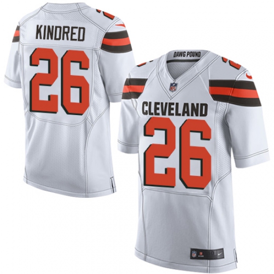 Men's Nike Cleveland Browns #26 Derrick Kindred Elite White NFL Jersey - Ujersey