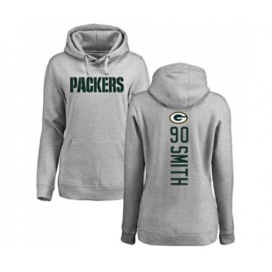 Football Women's Green Bay Packers #90 Za'Darius Smith Ash Backer Hoodie - Ujersey