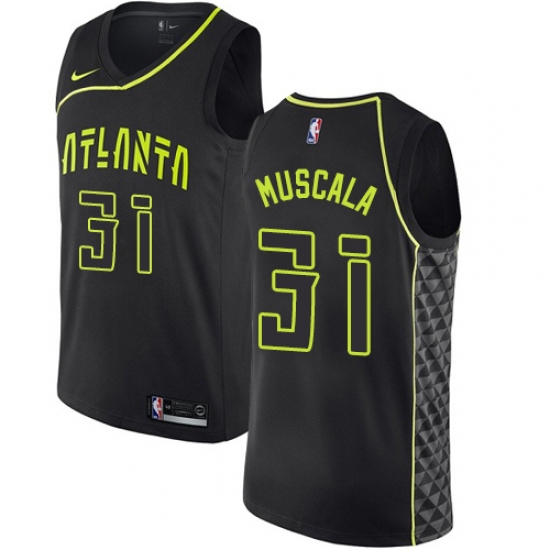 Men's Nike Atlanta Hawks #31 Mike Muscala Swingman Black NBA Jersey - City Edition - Ujersey