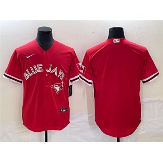 Men's Toronto Blue Jays Blank Red Cool Base Stitched Jersey - Ujersey