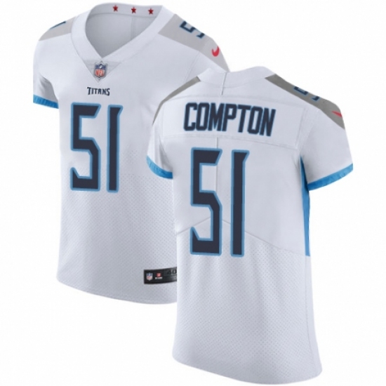 Men's Nike Tennessee Titans #51 Will Compton White Vapor Untouchable Elite Player NFL Jersey - Ujersey