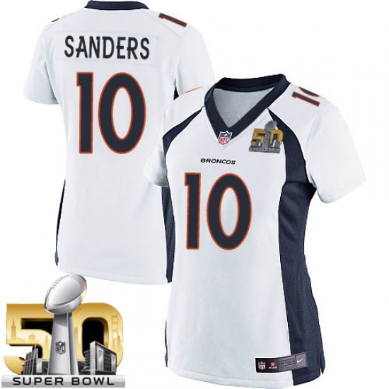 Women's Nike Denver Broncos #10 Emmanuel Sanders Limited White Super Bowl 50 Bound NFL Jersey - Ujersey