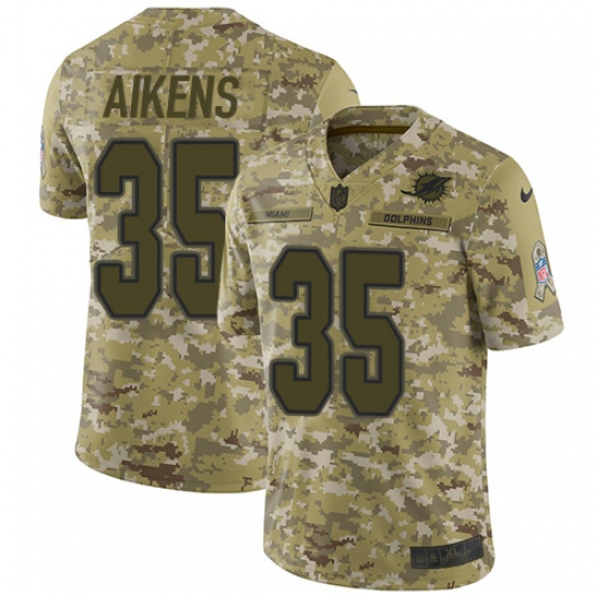Men's Nike Miami Dolphins #35 Walt Aikens Limited Camo 2018 Salute to Service NFL Jersey - Ujersey