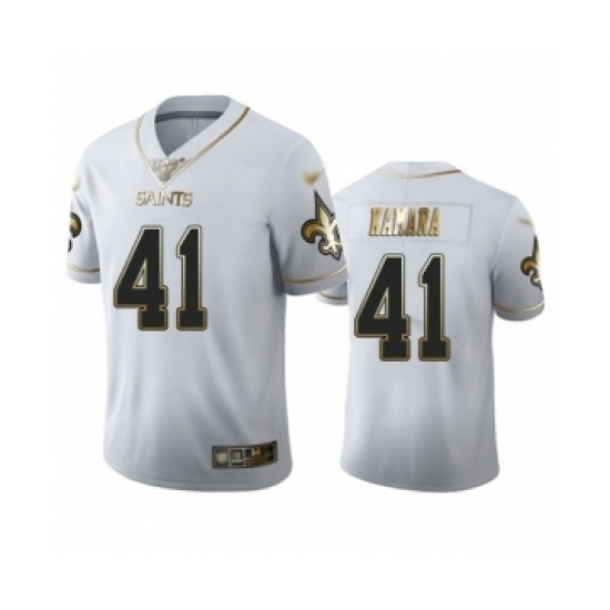 Men's New Orleans Saints #41 Alvin Kamara Limited White Golden Edition Football Jersey - Ujersey