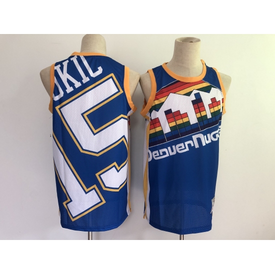 Men's Denver Nuggets #15 Nikola Jokic Blue Big Face-2.0 Jersey - Ujersey