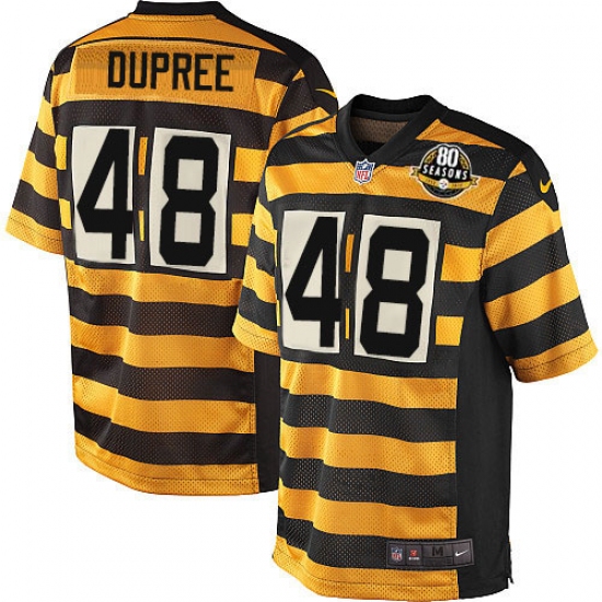 Men's Nike Pittsburgh Steelers #48 Bud Dupree Elite Yellow/Black Alternate 80TH Anniversary Throwback NFL Jersey - Ujersey