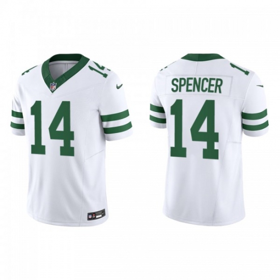Men's Nike New York Jets #14 Diontae Spencer White 2023 F.U.S.E. Vapor Limited Throwback Stitched Football Jersey - Ujersey