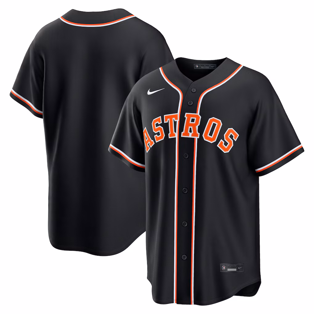 Men's Houston Astros Nike Fashion Replica Black Out Jersey - Ujersey Shop