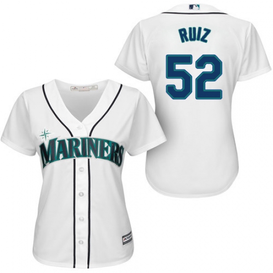 Women's Majestic Seattle Mariners #52 Carlos Ruiz Replica White Home Cool Base MLB Jersey - Ujersey