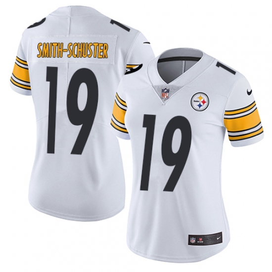 Women's Nike Pittsburgh Steelers #19 JuJu Smith-Schuster Elite White NFL Jersey - Ujersey