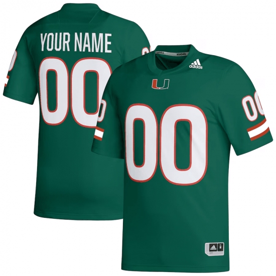 Men's Miami Hurricanes Customized Green Stitched Football Jersey - Ujersey