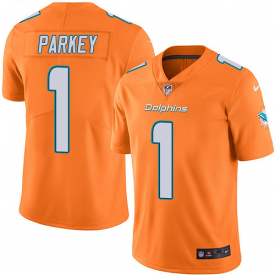 Men's Nike Miami Dolphins #1 Cody Parkey Elite Orange Rush Vapor Untouchable NFL Jersey - Ujersey
