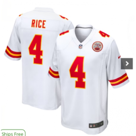 Men's Kansas City Chiefs #4 Rashee Rice White Vapor Untouchable Limited Stitched Football Jersey