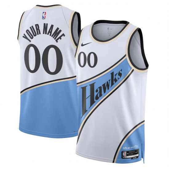 Men's Atlanta Hawks Active Player Custom White 2024-25 City Edition Stitched Jersey - Ujersey