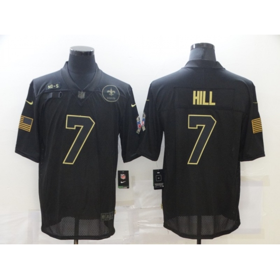 Men's New Orleans Saints #7 Taysom Hill Black Nike 2020 Salute To Service Limited Jersey