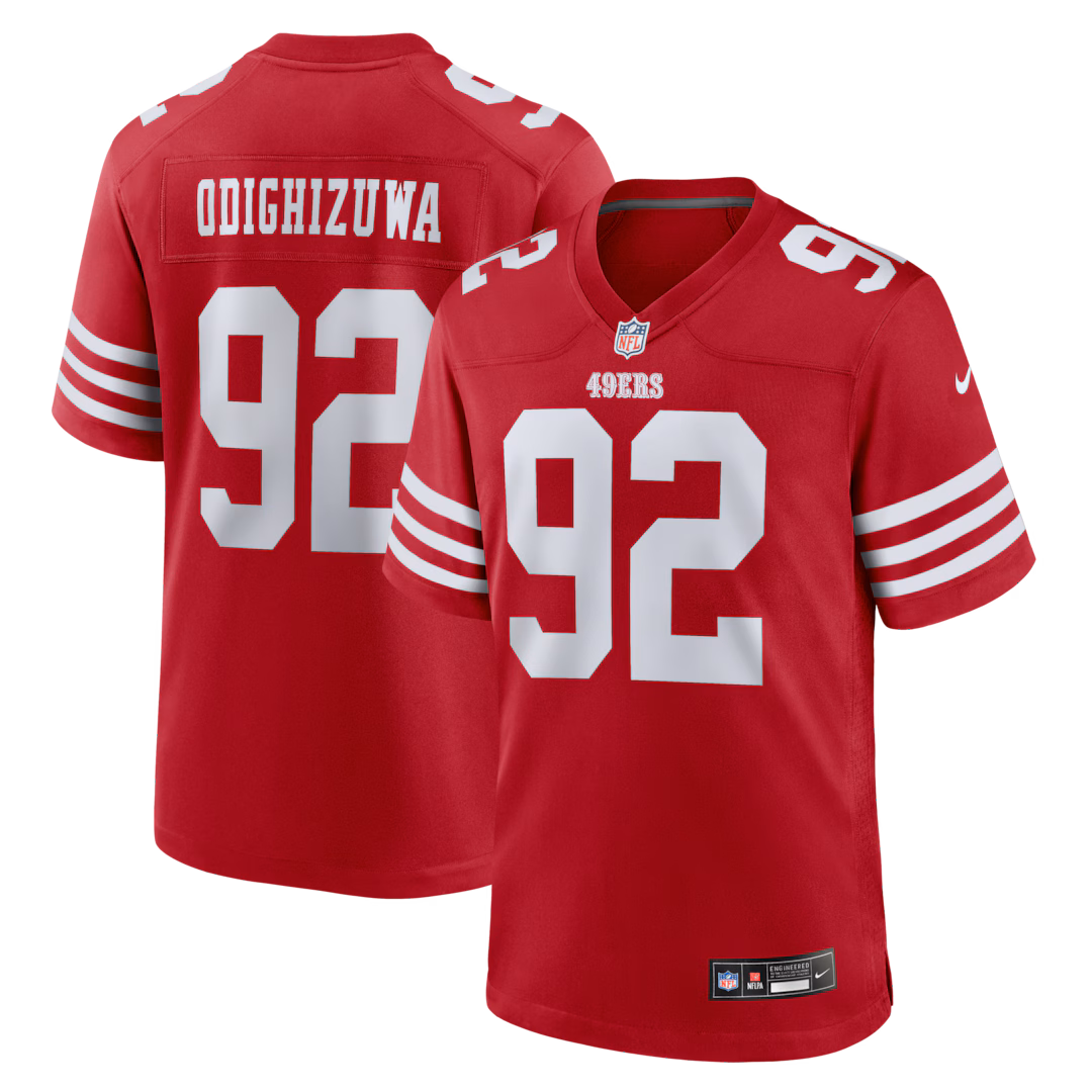 Men's San Francisco 49ers Osa Odighizuwa Nike Scarlet Team Game Jersey