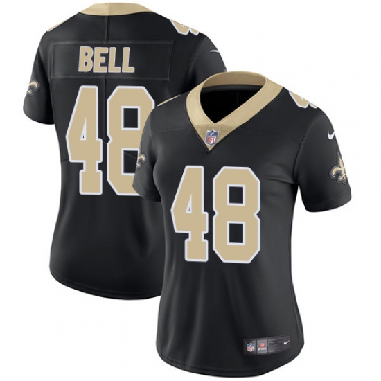 Women's Nike New Orleans Saints #48 Vonn Bell Black Team Color Vapor Untouchable Limited Player NFL Jersey - Ujersey