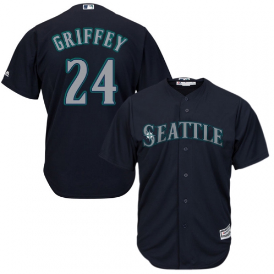 Youth Majestic Seattle Mariners #24 Ken Griffey Authentic Navy Blue Alternate 2 Cool Base MLB Jersey - Ujersey
