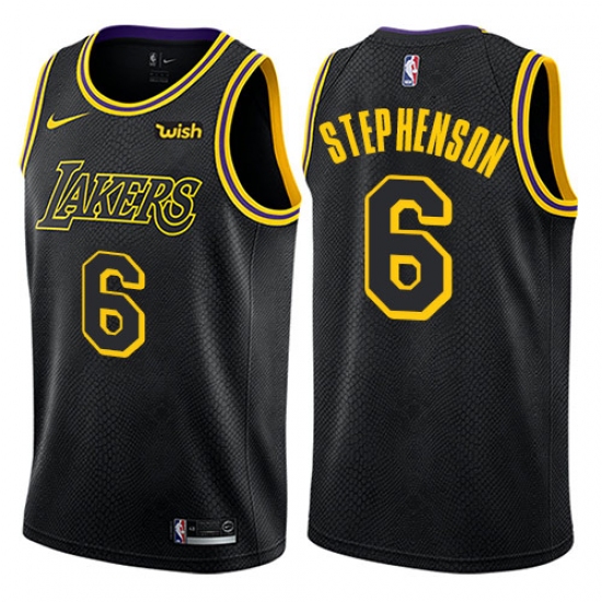 Youth Nike Los Angeles Lakers #6 Lance Stephenson Swingman Black NBA Jersey - City Edition - Ujersey