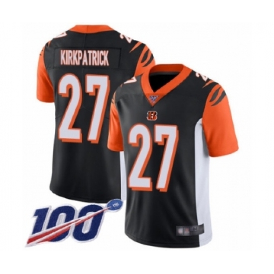 Men's Cincinnati Bengals #27 Dre Kirkpatrick Black Team Color Vapor Untouchable Limited Player 100th Season Football Jersey - Ujersey