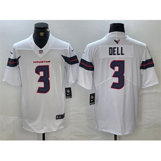 Men's Houston Texans #3 Tank Dell White Vapor Untouchable Stitched Football Jersey - Ujersey