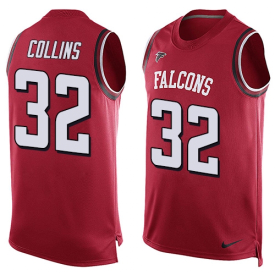 Men's Nike Atlanta Falcons #32 Jalen Collins Limited Red Player Name & Number Tank Top NFL Jersey - Ujersey