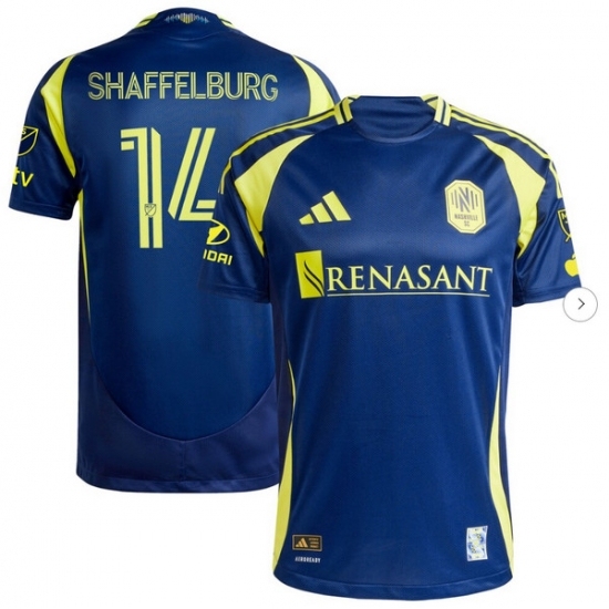 Mens Nashville SC Jacob Shaffelburg adidas Navy 2025 The Heart Of Nashville Kit Authentic Player Jersey - Ujersey