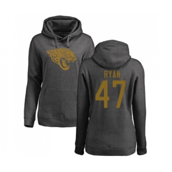 Football Women's Jacksonville Jaguars #47 Jake Ryan Ash One Color Pullover Hoodie - Ujersey
