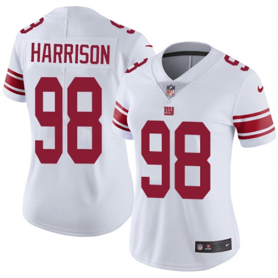 Women's Nike New York Giants #98 Damon Harrison White Vapor Untouchable Limited Player NFL Jersey - Ujersey