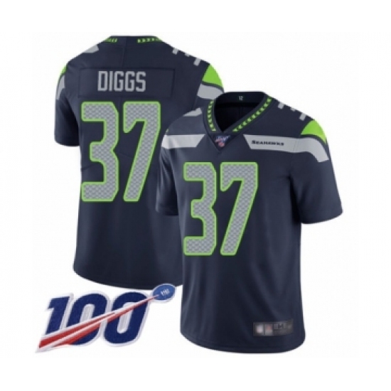 Youth Seattle Seahawks #37 Quandre Diggs Navy Blue Team Color Vapor Untouchable Limited Player 100th Season Football Jersey - Ujersey
