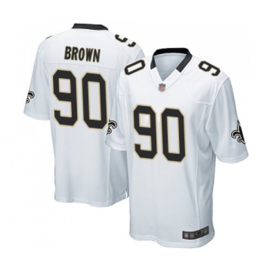Men's New Orleans Saints #90 Malcom Brown Game White Football Jersey - Ujersey