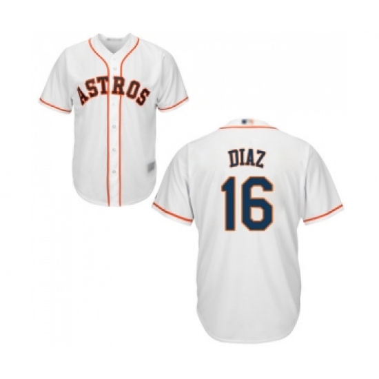 Youth Houston Astros #16 Aledmys Diaz Authentic White Home Cool Base Baseball Jersey - Ujersey