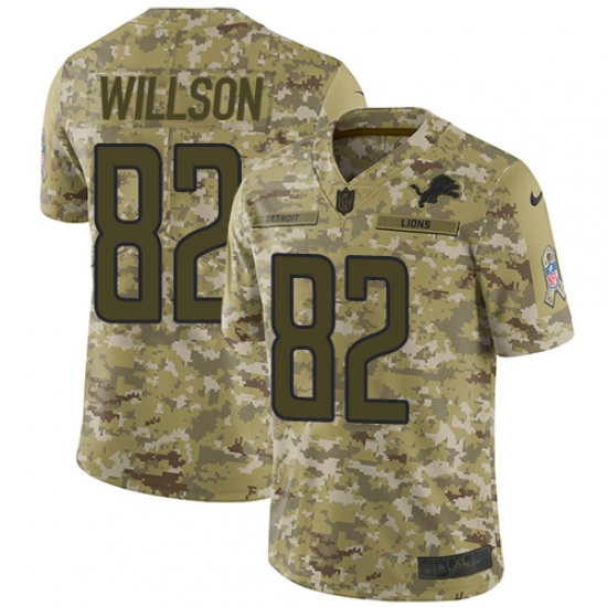 Youth Nike Detroit Lions #82 Luke Willson Limited Camo 2018 Salute to Service NFL Jersey - Ujersey
