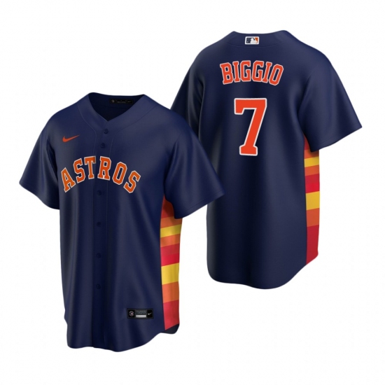Men's Nike Houston Astros #7 Craig Biggio Navy Alternate Stitched Baseball Jersey - Ujersey