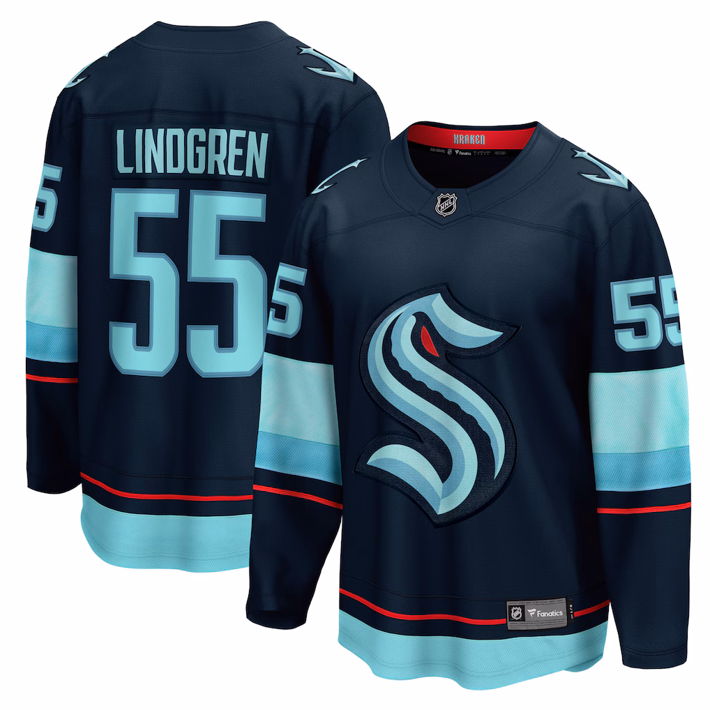 Men's Seattle Kraken Ryan Lindgren Fanatics Deep Sea Blue Home Breakaway Jersey - Ujersey