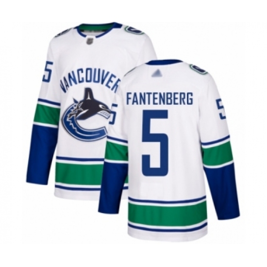 Youth Vancouver Canucks #5 Oscar Fantenberg Authentic White Away Hockey Jersey - Ujersey