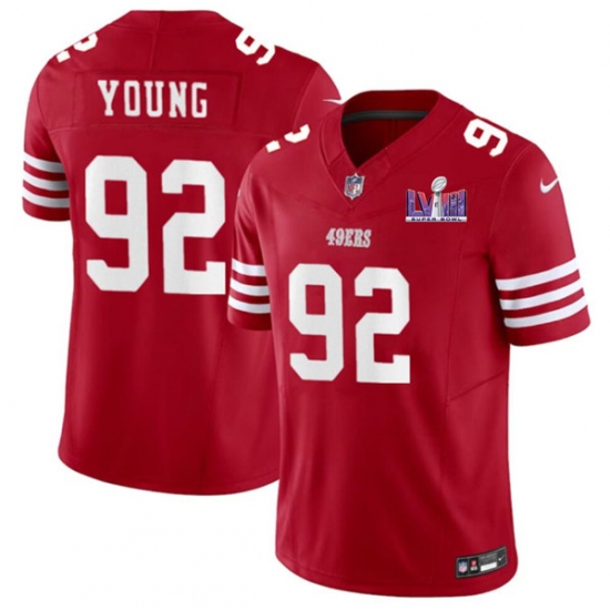 Men's San Francisco 49ers #92 Chase Young Red 2024 F.U.S.E. Super Bowl LVIII Vapor Untouchable Limited Football Stitched Jersey - Ujersey