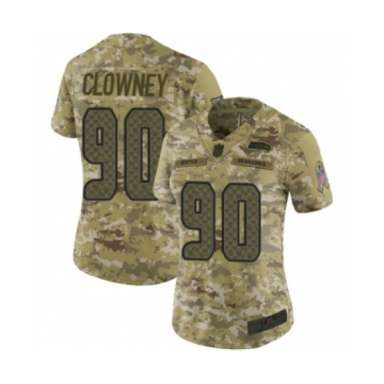 Women's Seattle Seahawks #90 Jadeveon Clowney Limited Camo 2018 Salute to Service Football Jersey - Ujersey