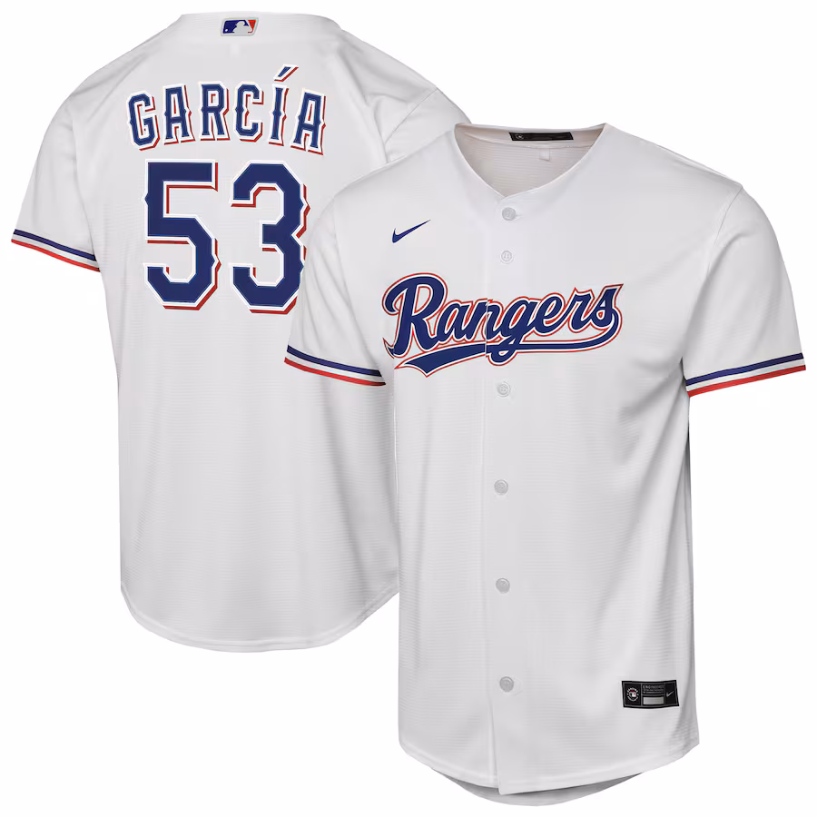 Youth Texas Rangers Adolis Garcia Nike White Home Replica Player Jersey - Ujersey NHL