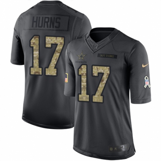 Youth Nike Dallas Cowboys #17 Allen Hurns Limited Black 2016 Salute to Service NFL Jersey - Ujersey
