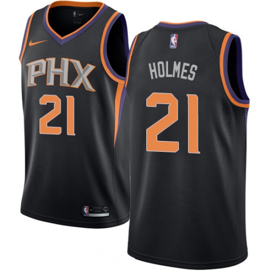 Men's Nike Phoenix Suns #21 Richaun Holmes Swingman Black NBA Jersey Statement Edition - Ujersey