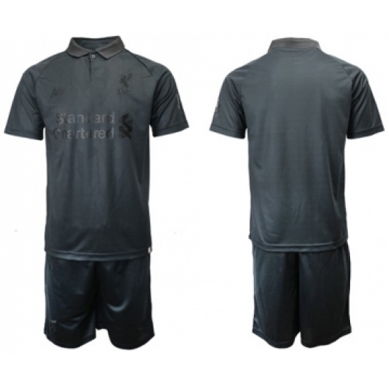 Liverpool Blank Black Soccer Club Jersey