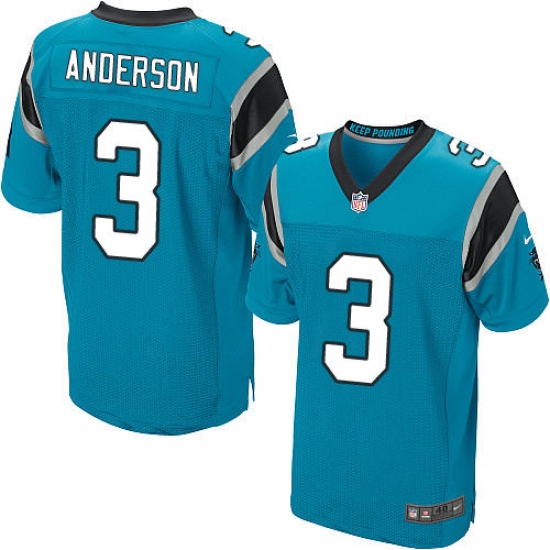 Men's Nike Carolina Panthers #3 Derek Anderson Elite Blue Alternate NFL Jersey - Ujersey